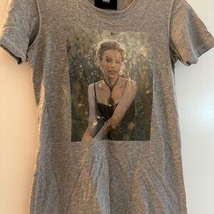 D&G Gray Graphic Fitted Short Sleeve Tee